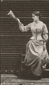 Plate 140 Descending stairs, looking around and waving a fan — figure reference
